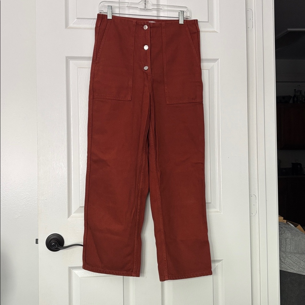 LIKE NEW & other stories Rust Wide-Leg Cropped Pants - size 8